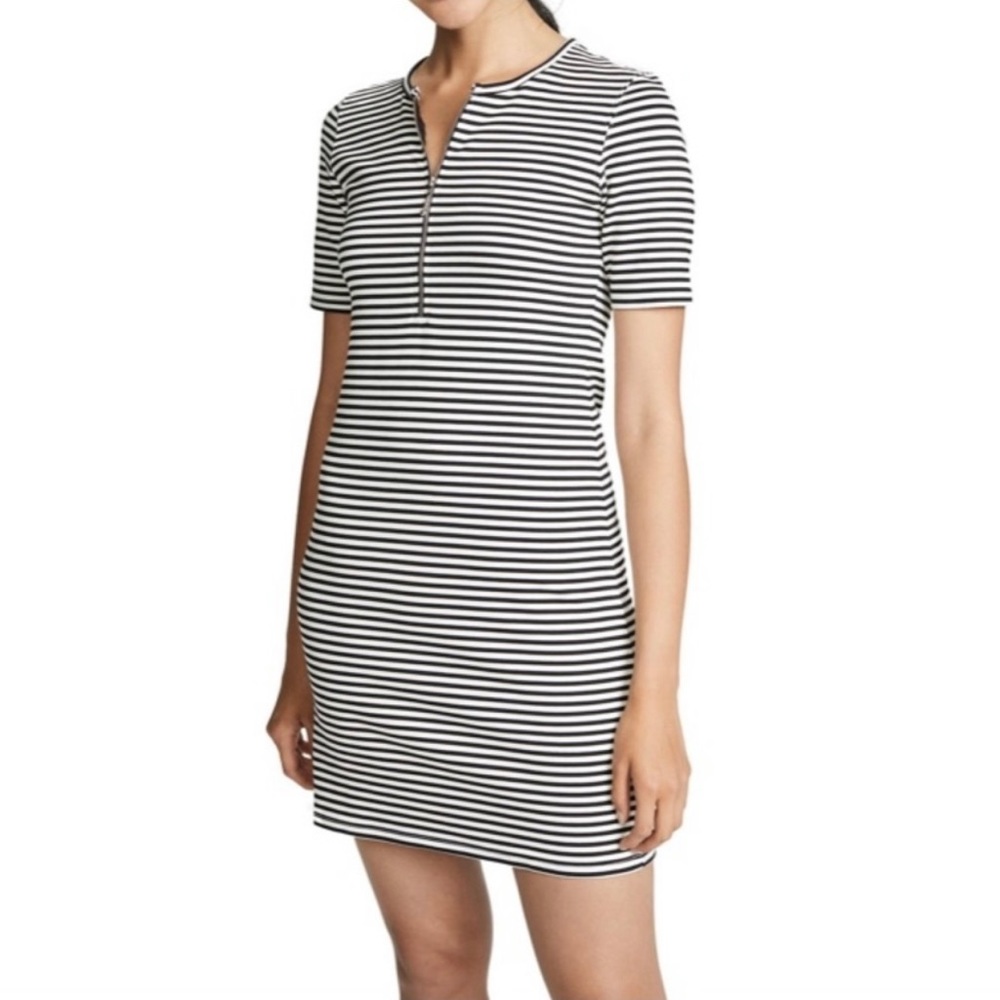 Current/Elliott Leighton Mini Dress in Black and White Stripe Size 0